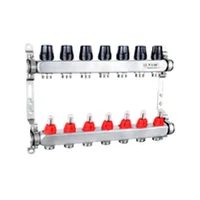 Изображение Коллекторная группа 1" - 3/4" из нержавеющей стали с расходомерами на 7 выходов Tim KDS5007