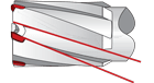 Изображение Корончатые сверла твердосплавные по металлу Lenz LZTS ДУ от 12 мм до 60 мм длиной 30 мм (ТСT)