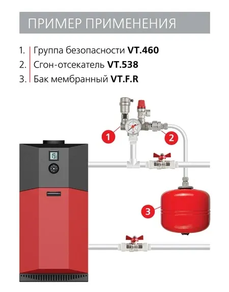 Изображение Группа безопасности Valtec с латунным корпусом для котла
